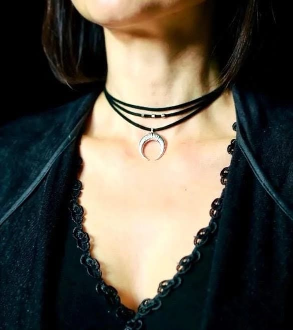 Women's Celestial Moon Charm Choker