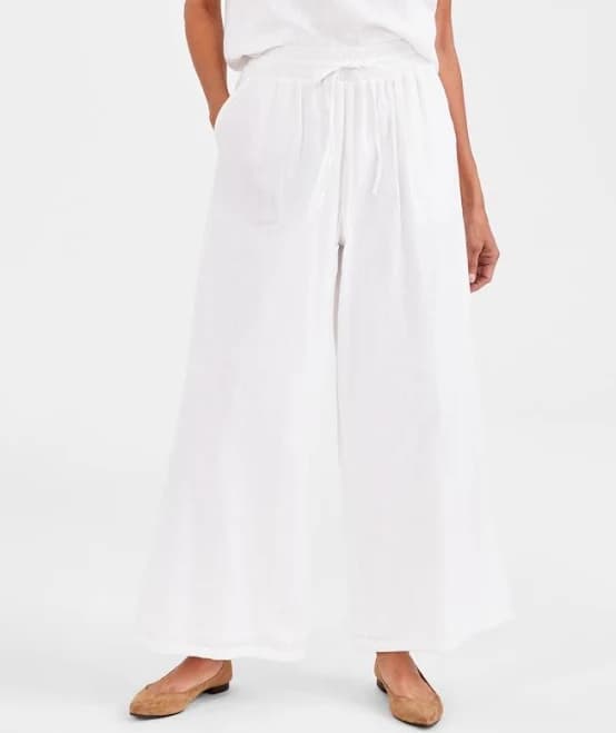Style & Co. Women's Cotton Gauze Wide-Leg Pants