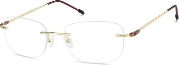 Zenni Men's Lightweight Rectangle Rimless Glasses