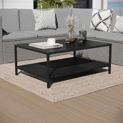 Merrick Lane Lanier Two-Tier All-Weather Patio Coffee Table