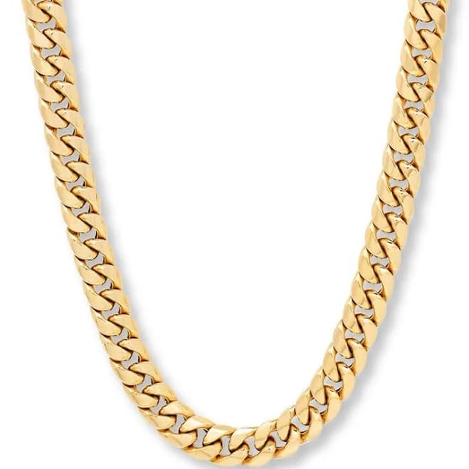 Miami Cuban Curb Chain Necklace in 10K Yellow Gold