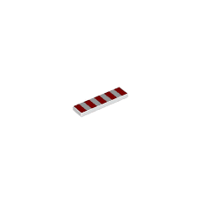 LEGO Tile 1 x 4 with 5 Red Stripes (48135 / 83710) | Brick Owl