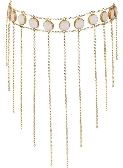 Waterfall Choker Circle Stone 14k gold-filled