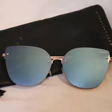 Quay Australia blue reflective cat eye sunglasses... | Depop