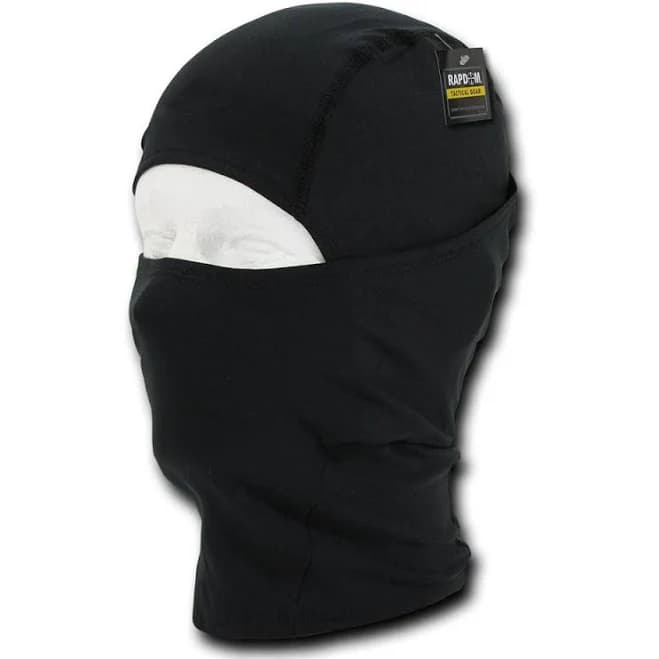 Rapdom Full Face Mask Convertible Balaclava Poly/Elastane Cloth Reusable, Black