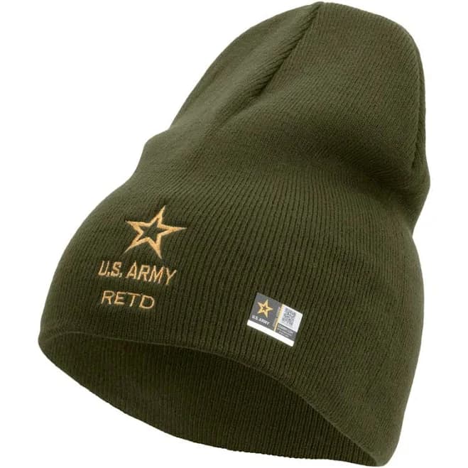 e4Hats Retired Military Embroidered Knit Beanie