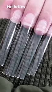 3XL Long Flat Square No C Curve Nail Tips Half Cover Artificial Acrylic False Nail Tips Clear Press On Manicure Tool - AliExpress 66