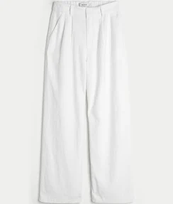Hollister Women's Livvy Ultra High-Rise Wide-Leg Linen-Blend Pants