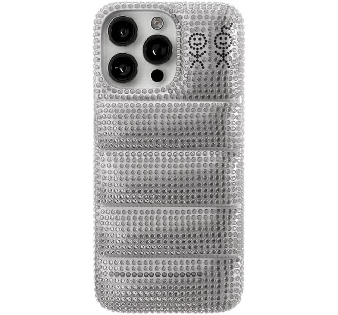 The Puffer Case Rhinestones in Silver iPhone Pro