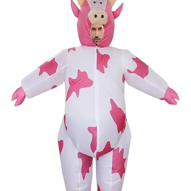 Adult Inflatable Costume of a Cow Suitable for Parties, Perfect for Halloween And Easter Celebrations