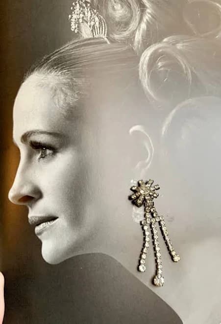 Vintage Rhinestone Starburst Dangle Earrings