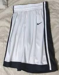 Nike Dri Fit White Black Swoosh Basketball Athletic Shorts Mens Small