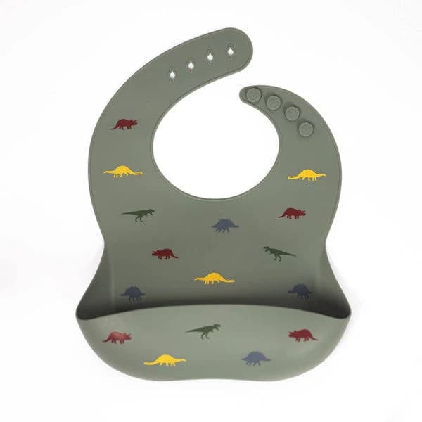 Lil North Co Stamped Dino Silicone Bib