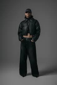 트리밍버드(TREEMINGBIRD) Matt Leather Short Padding Jumper [ Black ] - 사이즈 & 후기 | 무신사