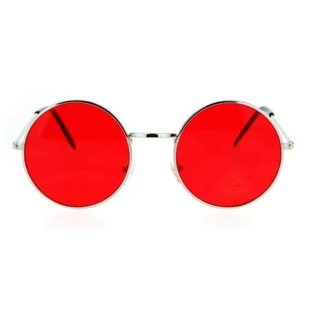 Adult Sa106 Retro Vintage Flat Color Circle Round Lens Sunglasses