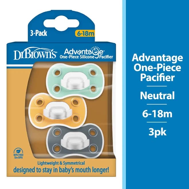Dr. Brown's Advantage One-Piece Silicone Baby Pacifier