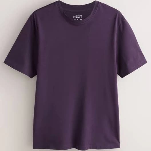 Mens NEXT Purple Regular Fit Essential Crew Neck Cotton T-Shirt