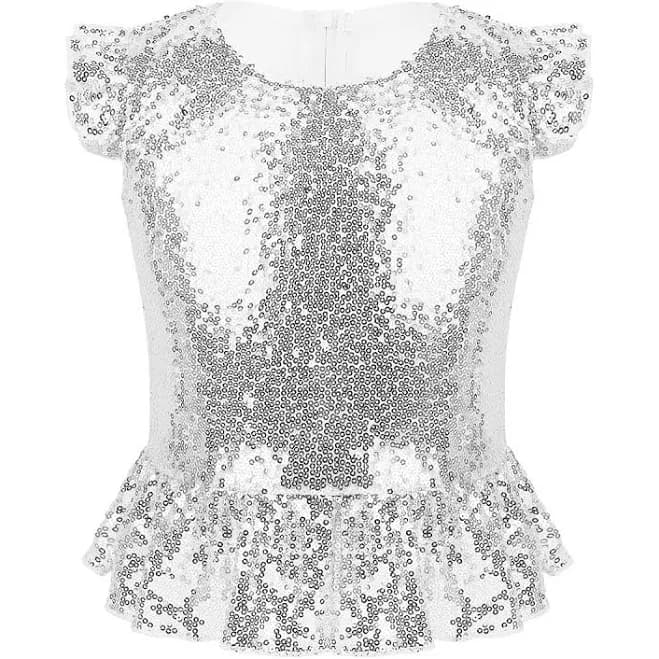 Kids Girls Party Tops Mermaid Costume Sparkle Sequin Vest For