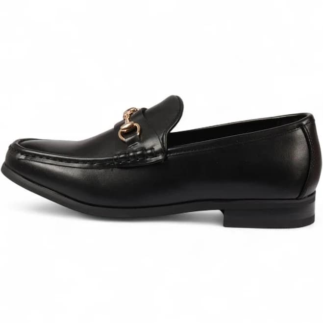 Men's Smart Slip-On Loafers with Gold Buckle