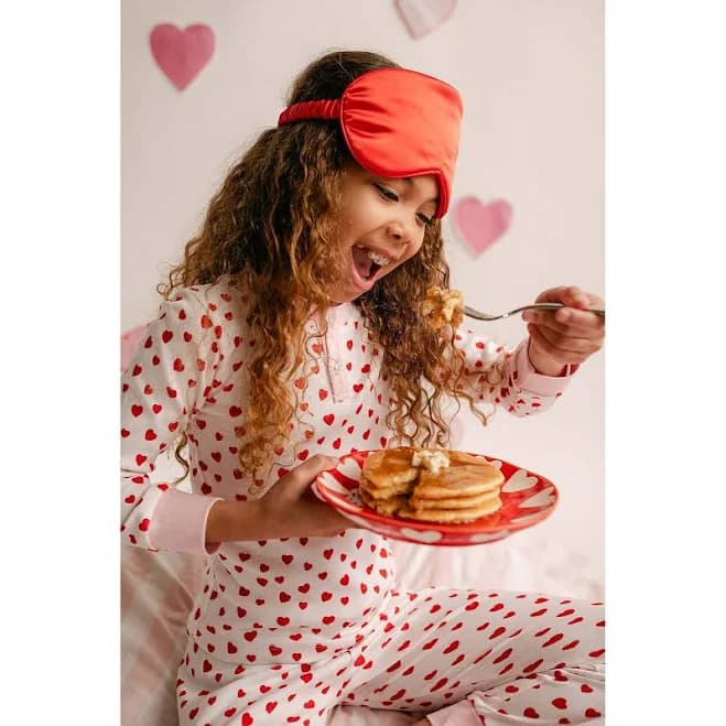 Little Paper Kids Morgan Heart Print Pajama Set