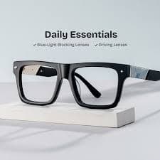 Trent Eyeglasses in Rectangle Black Frame | Zeelool