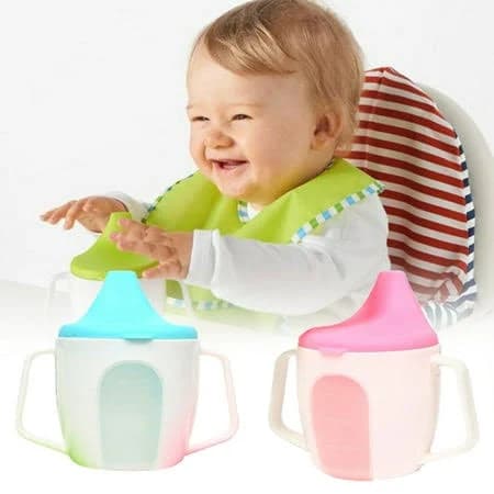 Spring Park Baby Sippy Cup Leak Proof Safety Duckbill Bottle Kids Baby Infant Training, Size: Large, White