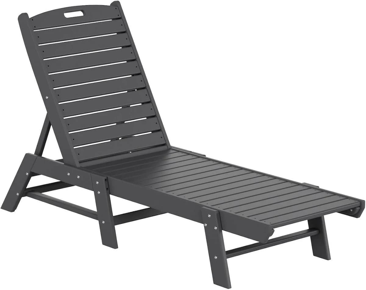 WestinTrends Malibu Poly Reclining Outdoor Patio Chaise Lounge Chair