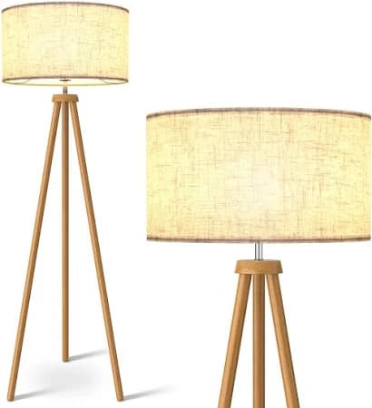 LEPOWER Wood Tripod Floor Lamp