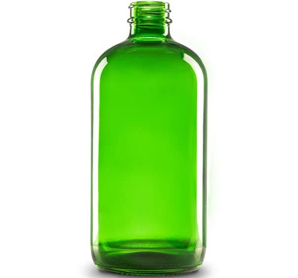 16 oz Green Glass Boston Round Bottle