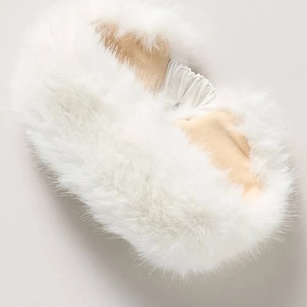 Anthropologie Faux Fur Headband - White