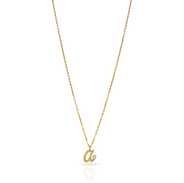 CZ A Initial Necklace