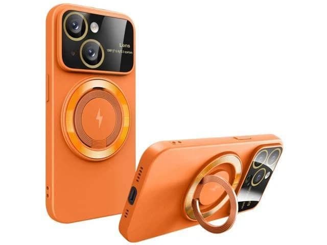 iPhone 15 Plus Case with MagSafe Ring Holder and Camera Lens Protector