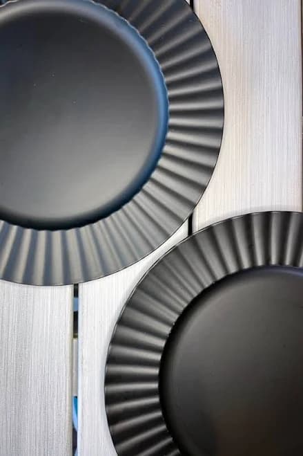 Celebrate Melamine Plates & Platters Black Fluted Charger (Single)