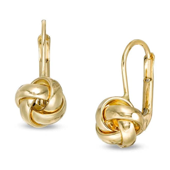 Zales 14K Gold Love Knot Drop Earrings