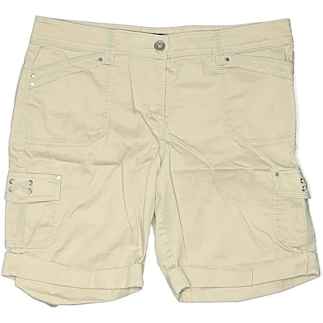 White House Black Market Cargo Shorts: Tan Solid Pattern Knee Length Bottoms - Women's Size 8, ThredUp