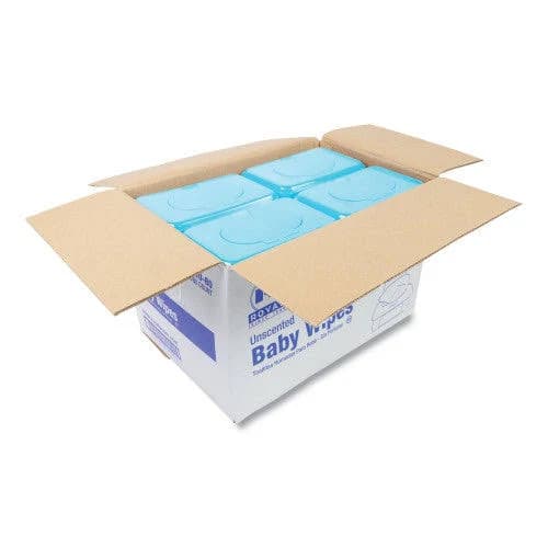 Baby Wipes Unscented White 80/Tub 12 Tubs/Carton