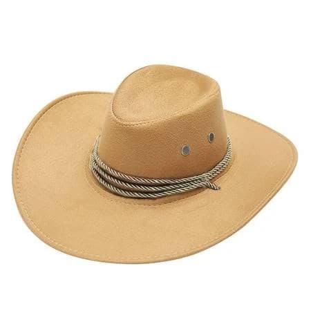 Baberdicy Unisex Western Felt Hat with Chin Cord
