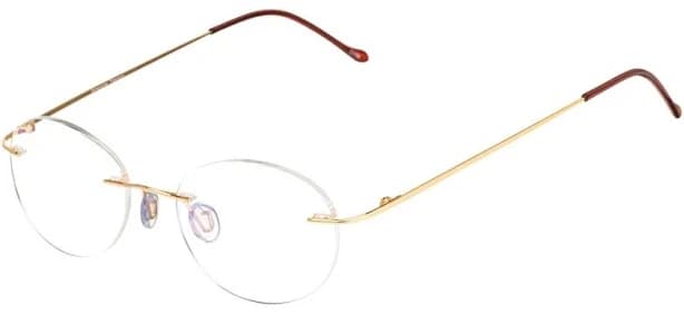SIMPLYLITE SL705 in Gold - Free Overnight Delivery - Oval Rimless Prescription Glasses for Women and Men