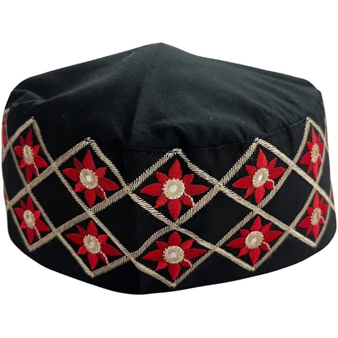 Men's Embroidered Cotton Kufi Cap