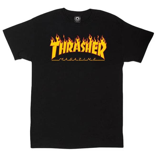 Thrasher Flame Tee Black / XXL