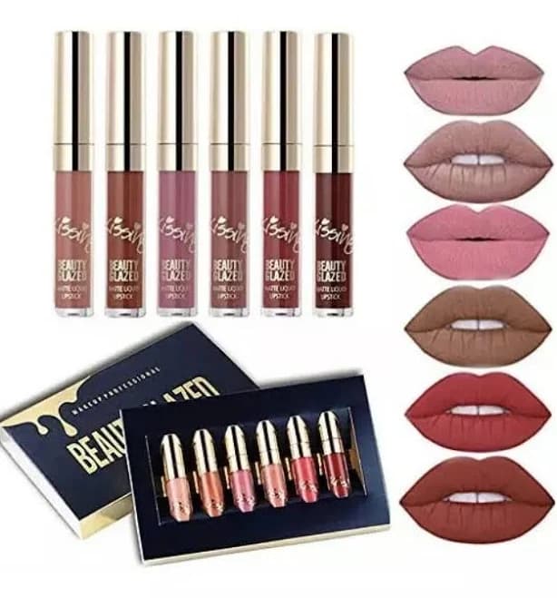 Beauty Glazed 6 PCS Matte Liquid Lipstick Set Waterproof