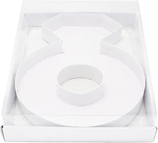 WENPACK 12.5" Cardboard Wedding Ring Shaped Mache Decorative Strawberries Fillable Sweets Candy Box with Clear Lid(White,Ring)