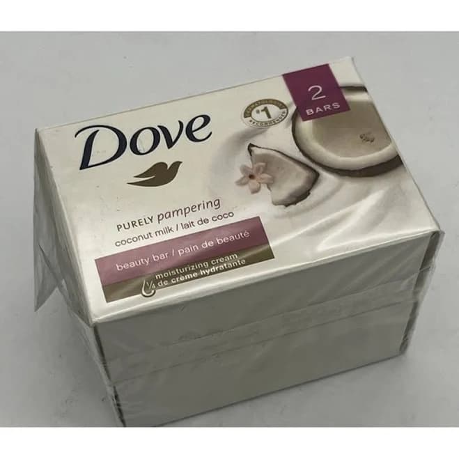 Dove Purely Pampering Coconut Milk & Jasmine Beauty Soap 2 Bars 3.75oz Each New - New Beauty