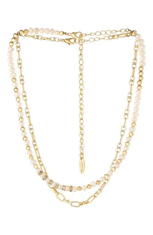 Ettika 18K Gold Plated Freshwater Pearl Necklace Set