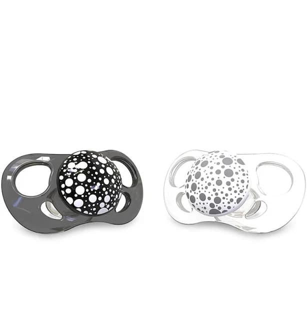 Twistshake 2x Pacifier Black White 6+m
