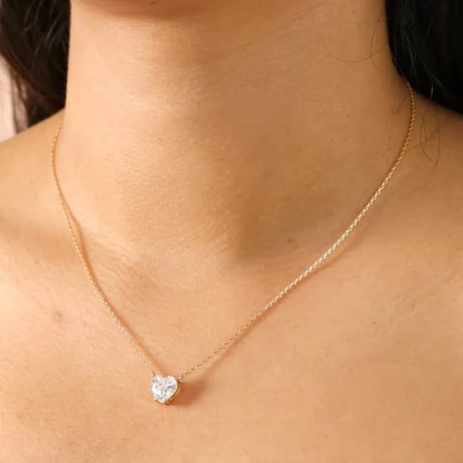 Lisa Angel Adjustable Crystal Heart Pendant Necklace