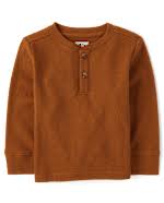 Baby And Toddler Boys Long Sleeve Thermal Henley Top - RED | The Children's Place