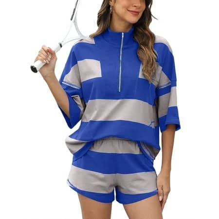Lentta Women's Oversized Striped Workout Set