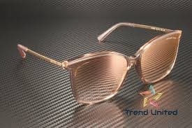 Michael Kors Women's Sunglasses, Pink Transparent Frame, Rose Gold Gradient Mirror Lens, 61 - Walmart.com