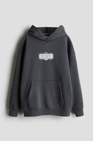 Black/printed Hoodie with Motif for kids | H&M US
